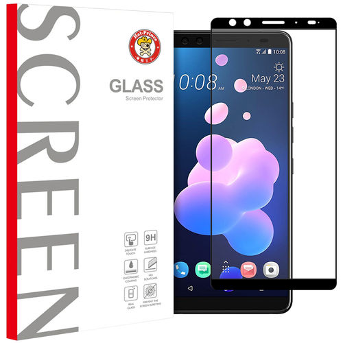 Full Coverage Tempered Glass Screen Protector for HTC U12+ (Black)